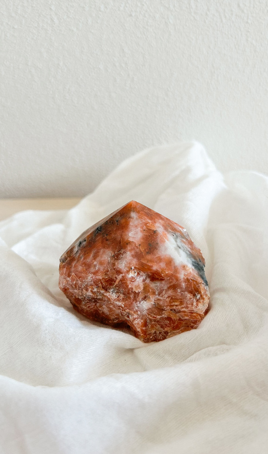 punta grezza in Calcite Arancio